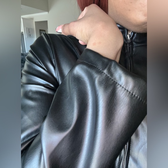 Loragal Faux leather long sleeve mini dress - Picture 8 of 9